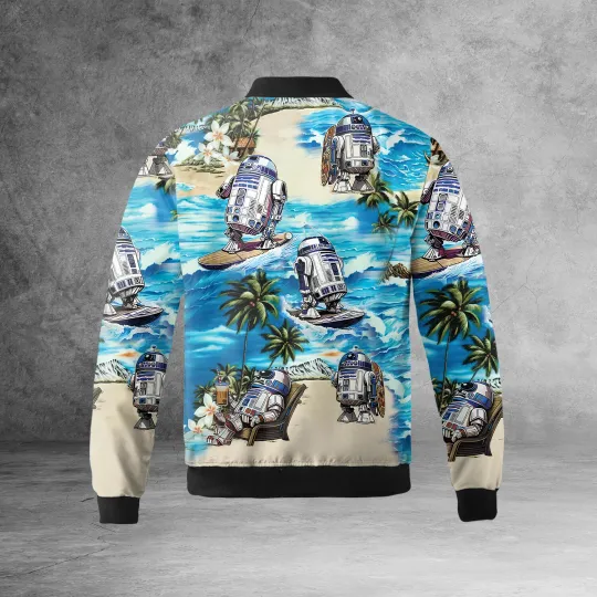 Star Wars Movie R2D2 Robot Surfing Summer Beach Star Wars Love Jacket