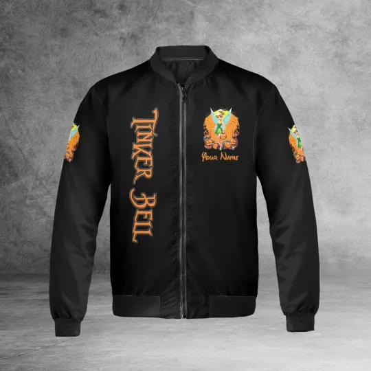 Personalized Princess Character Tinkerbell With Horror Pumpkin Jacket