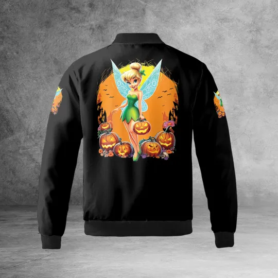 Personalized Princess Character Tinkerbell With Horror Pumpkin Jacket
