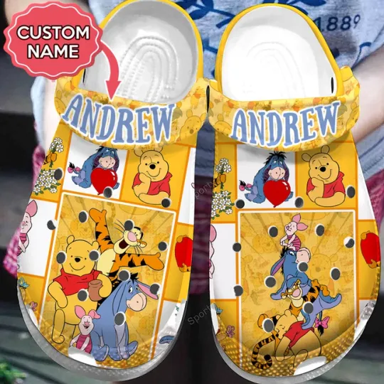 Customized Clogs Winnie The Pooh And Funny Friends Colorful Clogs