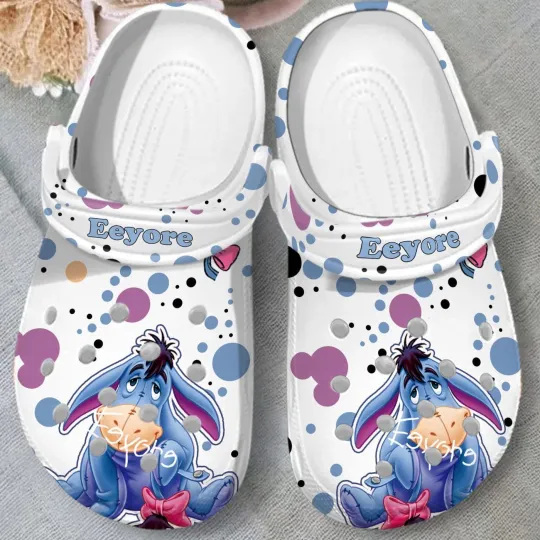Fuzzy & Lightweight Eeyore Winnie The Pooh Cartoon Clogs