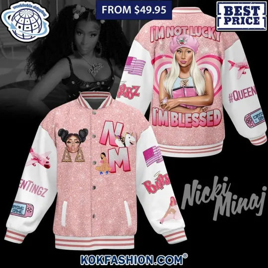 Nicki Minaj I’m Not Lucky I’m Blessed Baseball Jacket