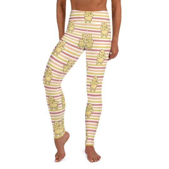 Striped Pooh Yoga Leggings