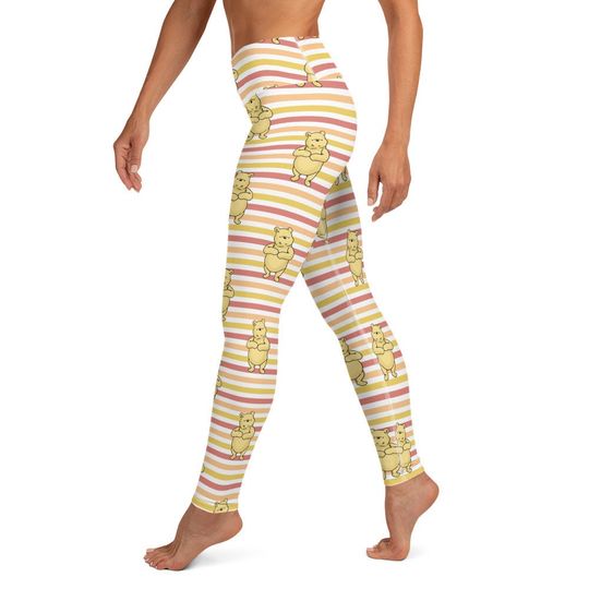 Striped Pooh Yoga Leggings