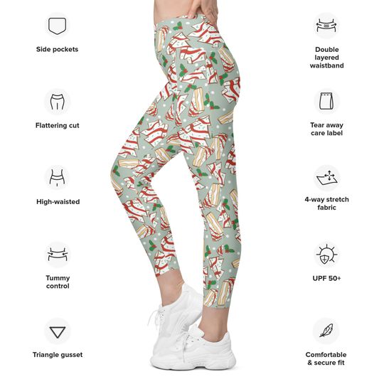 Christmas Cakes Leggings with pockets