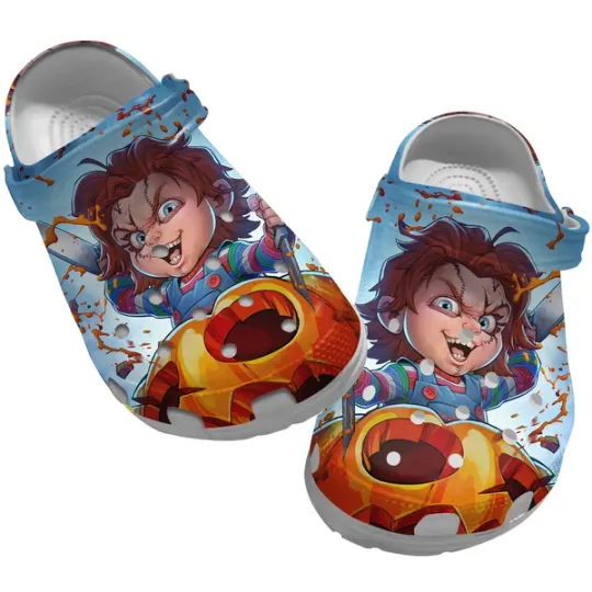 Scary Chucky Clogs, Pumpkin Slippers
