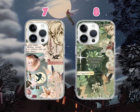 Peter Pan Tinker Bell Aesthetic Phone Case for iPhone 16 15 14 13 Pro Max Plus Mini