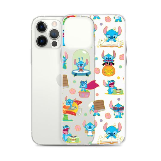 Cute Funny Stitch Cartoon Patterned Clear Case for iPhone