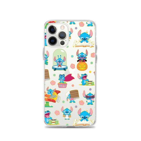 Cute Funny Stitch Cartoon Patterned Clear Case for iPhone