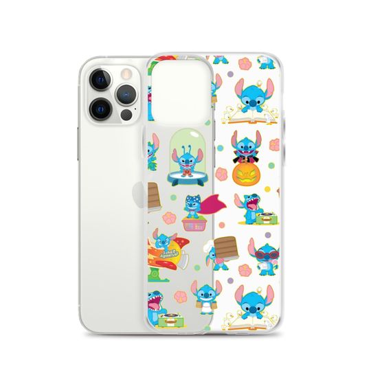 Cute Funny Stitch Cartoon Patterned Clear Case for iPhone