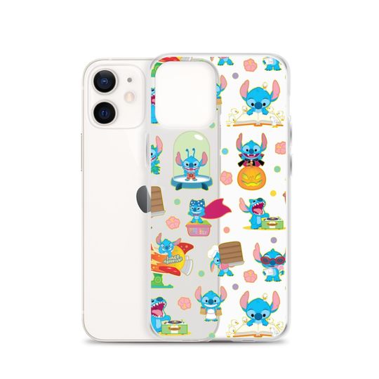 Cute Funny Stitch Cartoon Patterned Clear Case for iPhone