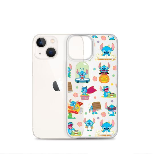 Cute Funny Stitch Cartoon Patterned Clear Case for iPhone