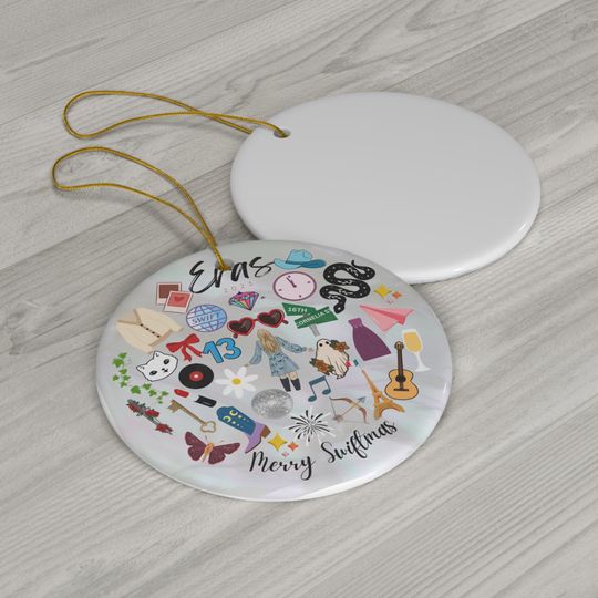 Merry Swiftmas Ceramic ERAS Tour Ornament
