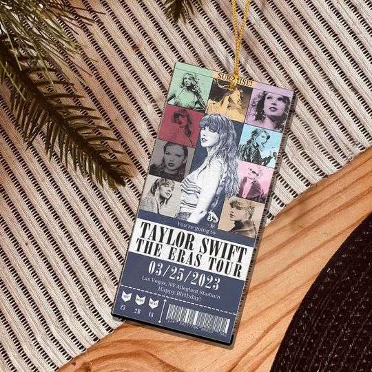 Custom Eras Tour Ticket Ornament, Personalized Acrylic Ornament