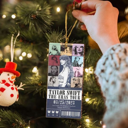 Custom Eras Tour Ticket Ornament, Personalized Acrylic Ornament