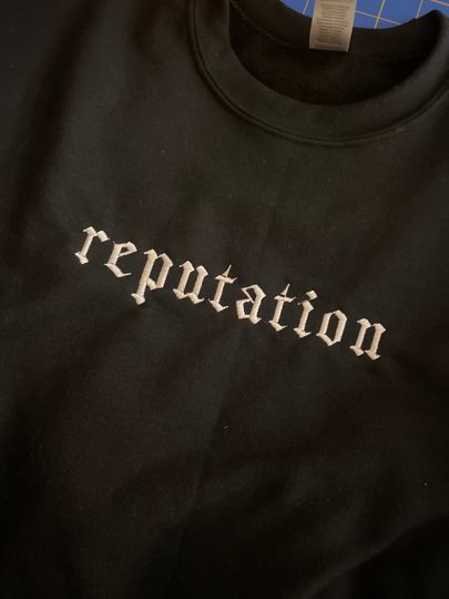 reputation Embroidered Crewneck Sweatshirt, unisex straight and plus sizes stocked (S-5X)