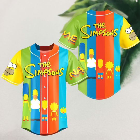 Personalized The Simpsons Baseball Jersey, Homer Simpson Jersey For Team, Disneyland Trip Family Matching Shirt, Disneyland Trip Tee