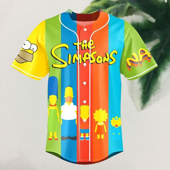 Personalized The Simpsons Baseball Jersey, Homer Simpson Jersey For Team, Disneyland Trip Family Matching Shirt, Disneyland Trip Tee