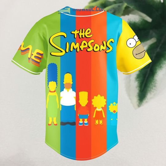 Personalized The Simpsons Baseball Jersey, Homer Simpson Jersey For Team, Disneyland Trip Family Matching Shirt, Disneyland Trip Tee