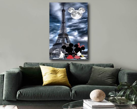 Mickey Love Banksy Canvas Poster Print, Disney Graffiti, Mickey Mouse Love Pop Art, Banksy Love Style Pop Art, Valentine's Day, Unframed