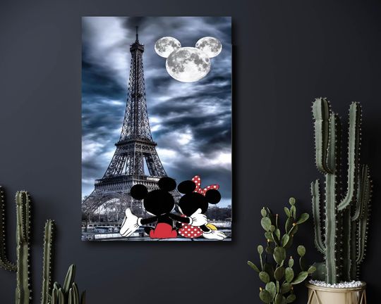 Mickey Love Banksy Canvas Poster Print, Disney Graffiti, Mickey Mouse Love Pop Art, Banksy Love Style Pop Art, Valentine's Day, Unframed