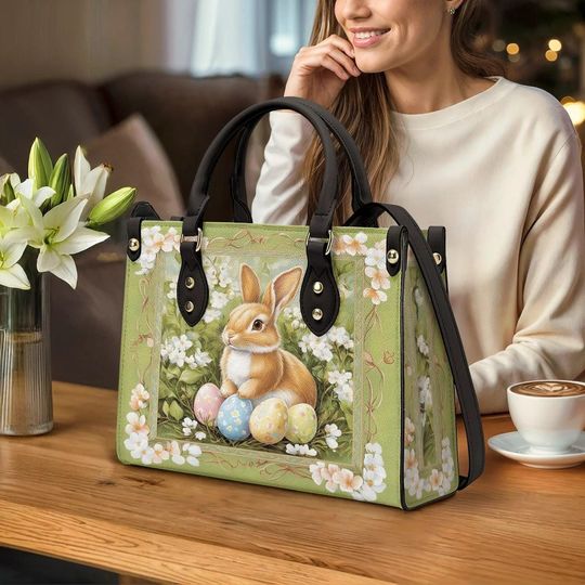 Leather Handbag Easter Elegance Bunny