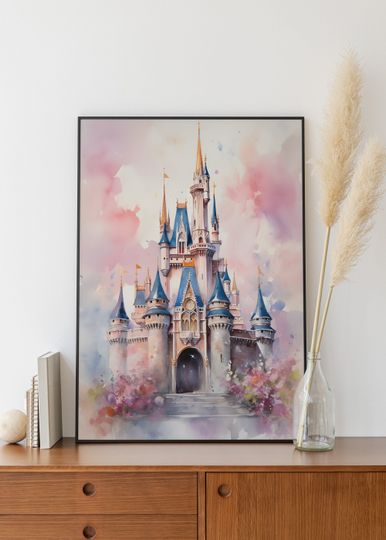 Disney Castle wall art | Magic Kingdom print | Watercolour Disney art
