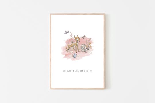 Love is like a song Wall Art Quote Print - Bambi