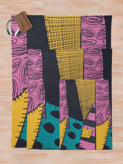 Nightmare Sewn Pattern Throw Blanket