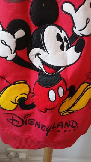 Red zip-up Mickey Mouse Paris hoodie
