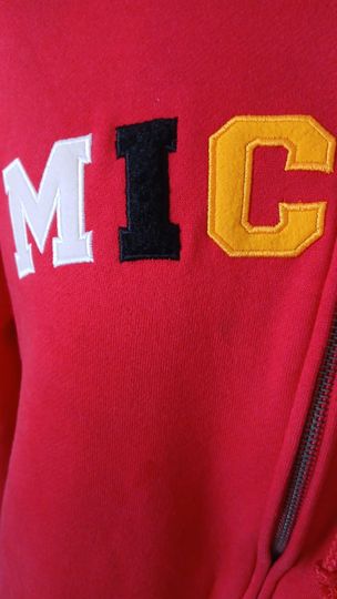 Red zip-up Mickey Mouse Paris hoodie