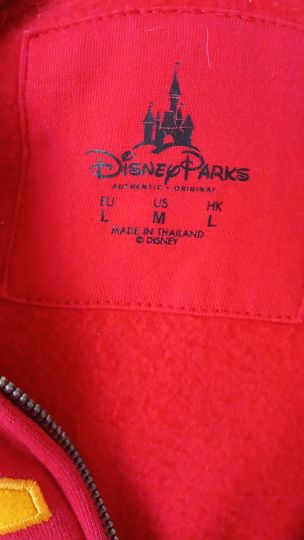 Red zip-up Mickey Mouse Paris hoodie