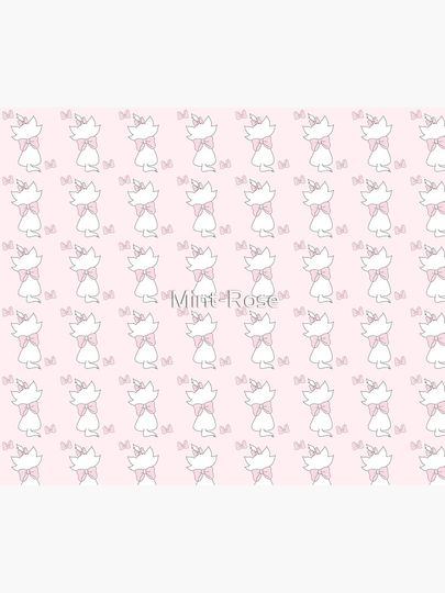 Marie Aristocats Pattern Throw Blanket