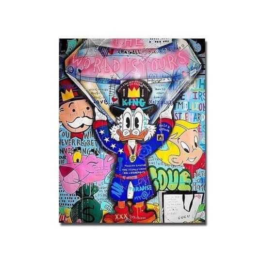 Graffiti Art Rich Scrooge McDuck Canvas Paintings Disney Wall Art Picture Posters Home Decor