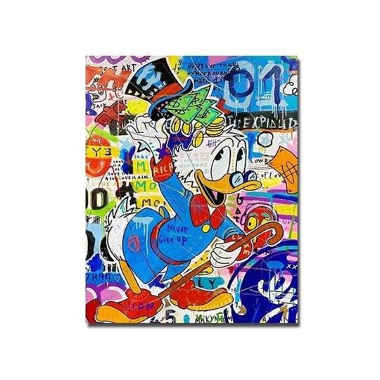 Graffiti Art Rich Scrooge McDuck Canvas Paintings Disney Wall Art Picture Posters Home Decor