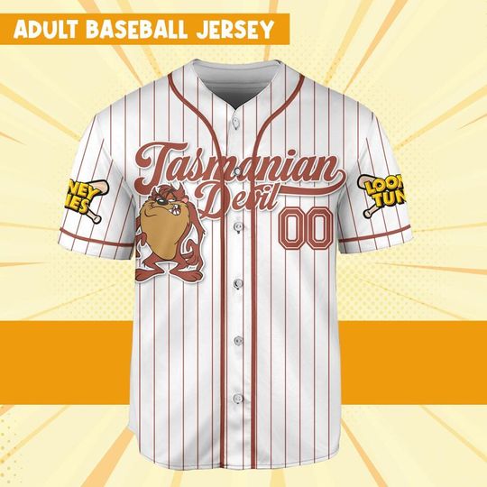 Custom Looney Tune Tasmanian Devil Simple Baseball, Cartoon Team Outfit