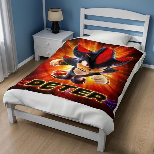 Custom Sonic The Hedgehog Blanket/Personalized Shadow Hedgehog Blanket/Custom Shadow Sonic Blanket/Sonic Blanket/Birthday Blanket
