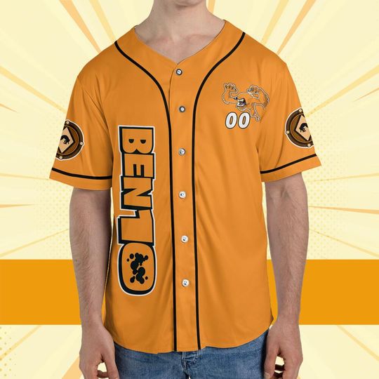 Personalize Ben 10 Vulpimancer Orange Black Jersey, Cartoon Baseball Team Outfit