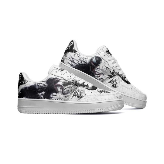 venom shoes white Leather Low Top Sneakers