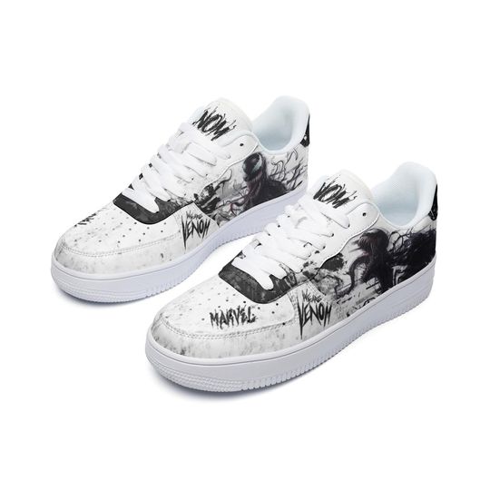 venom shoes white Leather Low Top Sneakers