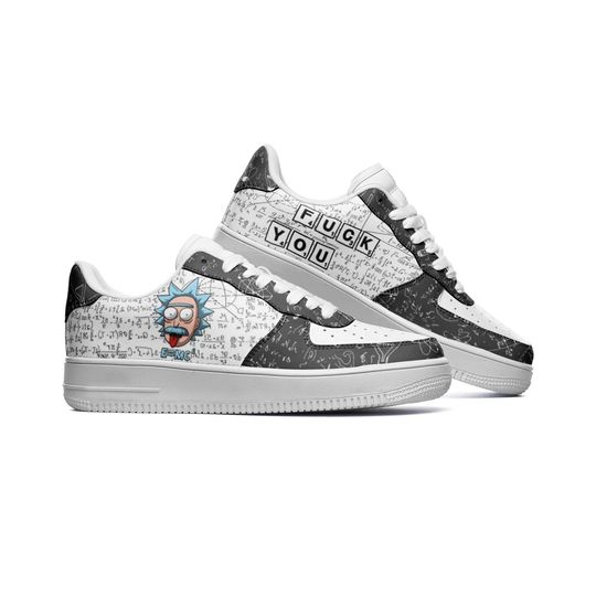 Rick And Rickandmorty Math Style Leather Low Top Sneakers