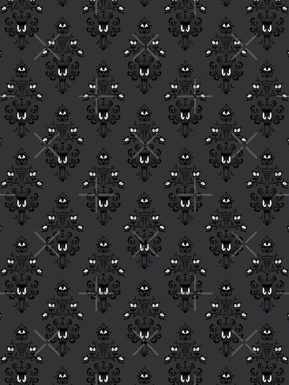 Haunted Mansion Wallpaper Satin Black #Bold iPhone Case