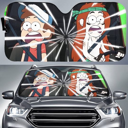 Gravity Falls Car Windshield, Gravity Falls Dipper Pines And Mabel Pines Car Sun Shade, Dipper And Mabel Car Accessories