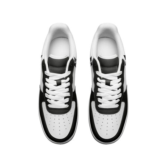 BTS Unisex Low Top Leather Sneakers - Black BTS shoes