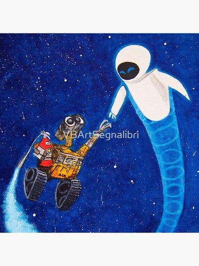 Wall-e and Eve painting Pillow