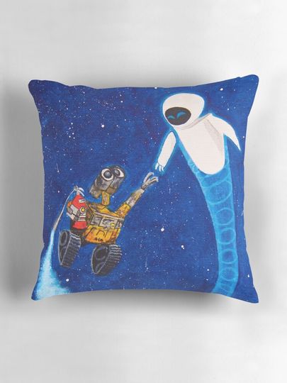 Wall-e and Eve painting Pillow