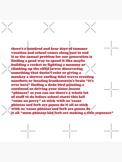 Phineas and Ferb Lyrics Pillow