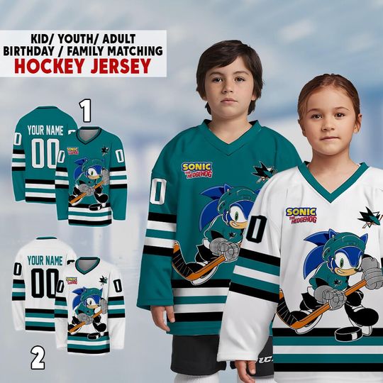Personalized San Jose Sonic Hockey Jersey, The Hedgehog Jersey For Men With Your Team Name, Fan Hockey Jersey