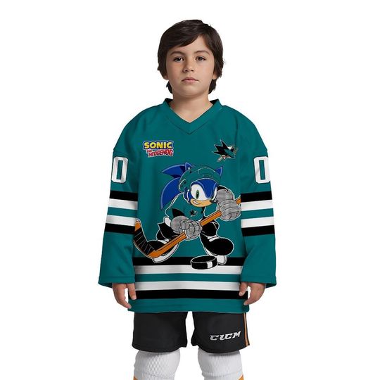 Personalized San Jose Sonic Hockey Jersey, The Hedgehog Jersey For Men With Your Team Name, Fan Hockey Jersey
