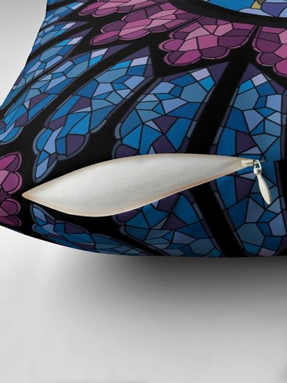 Stained Glass Rose Pillow